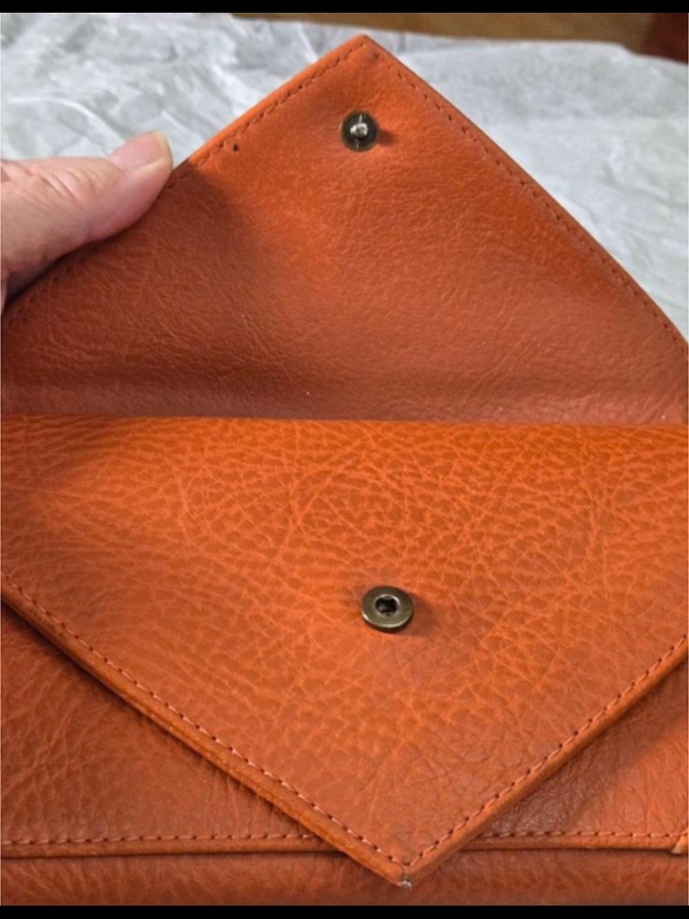 Matt & Nat Women's Tri-fold Envelope Clutch Wallet - Rust Brown/Pumpkin Spice - Picture 5 of 8